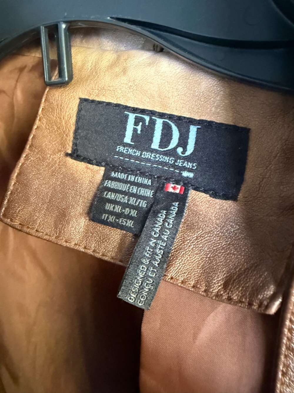 Cognac Faux Leather Zip Jacket - Picture 3 of 6